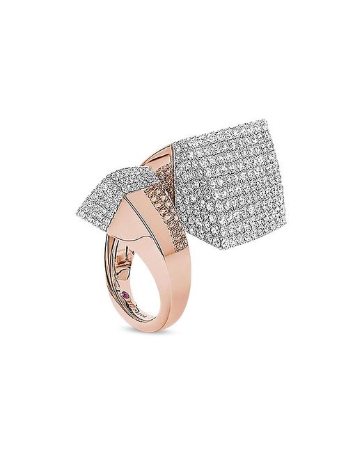 Roberto Coin White 18K & Rose Sauvage Diamond Pave Statement Ring
