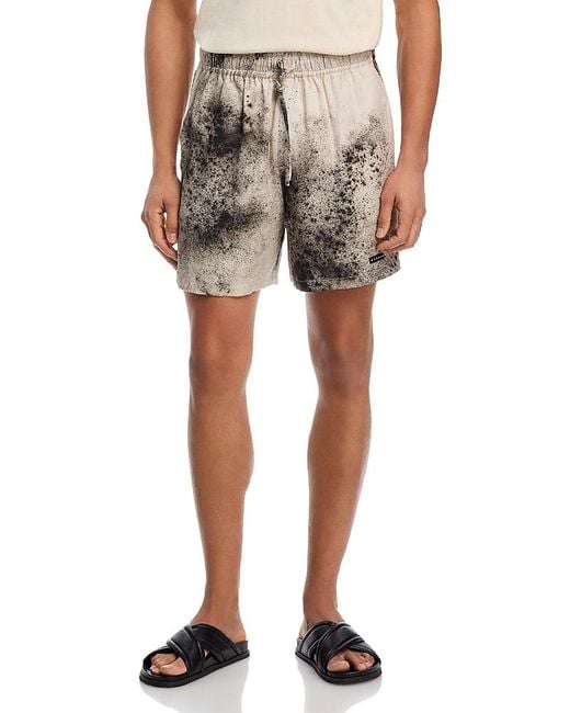 Stampd Natural Drawstring Splatter Walking Shorts for men
