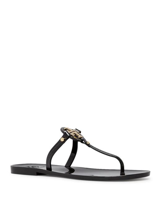 Tory Burch Mini Miller Jelly Thong Sandal in Black/Gold (Black) - Save 25% - Lyst