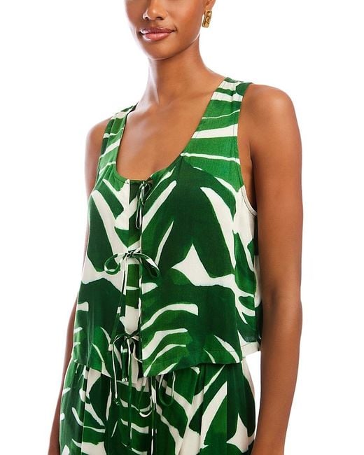 Fifteen Twenty Green Emery Tie Front Top