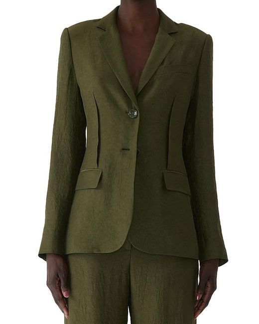 Jason Wu Green Crinkled Satin Single Breasted Blazer