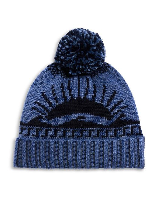 Faherty Brand Blue Sun And Wave Novelty Beanie for men