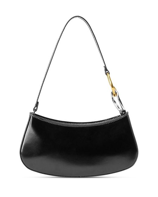 Staud Black Ollie Leather Shoulder Bag
