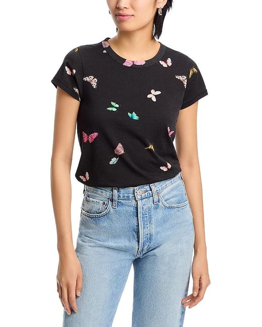 Rag & Bone Black All Over Ozzy Butterfly Tee