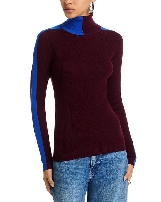 Essentiel Antwerp Red Iffort Bicolour Turtleneck Pullover Sweater