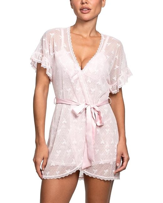 In Bloom White Stretch Mesh Bow Pattern Wrap
