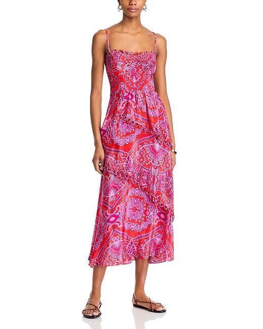 Farm Rio Pink Paisley Scarf Maxi Dress