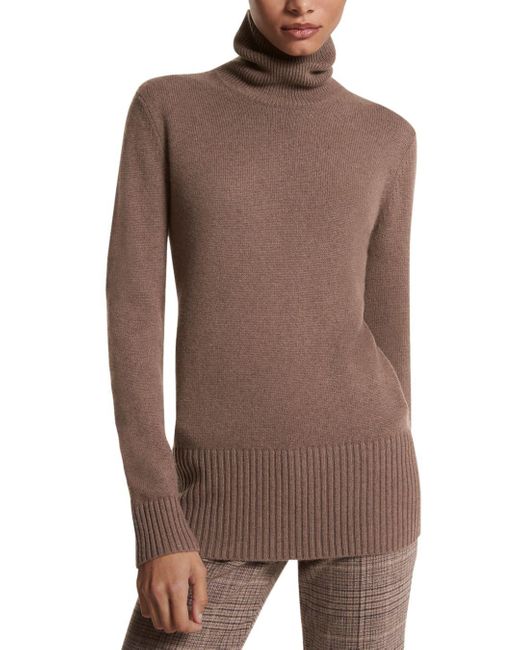 Michael Kors Cashmere Turtleneck Sweater in Brown | Lyst Canada