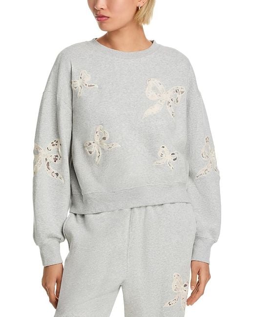 LoveShackFancy Gray Linetta Sweater