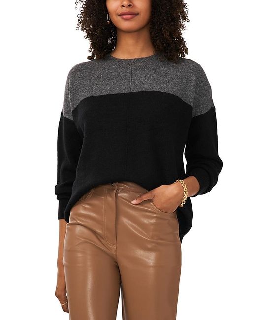 Vince Camuto Black Color Blocked Sweater