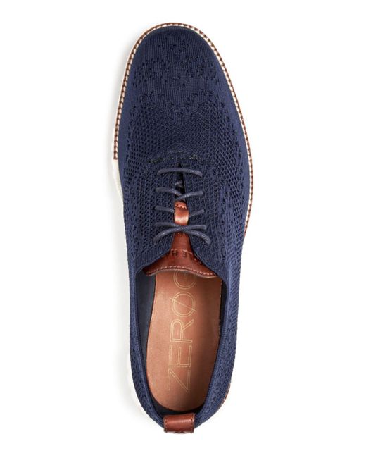 men's zerogrand stitchlite perforated knit lace up oxfords
