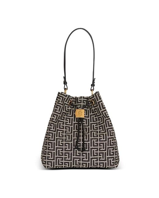 Balmain White Pulse Monogram Jacquard Backpack