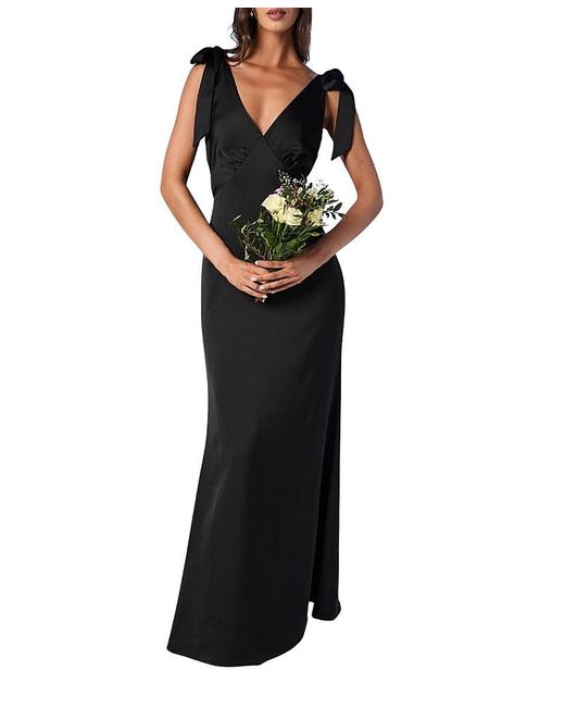 coast black satin dress Black Satin Maxi Dress