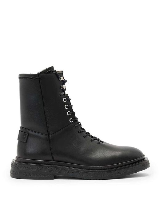 AllSaints Black Escher Lace Up Boots