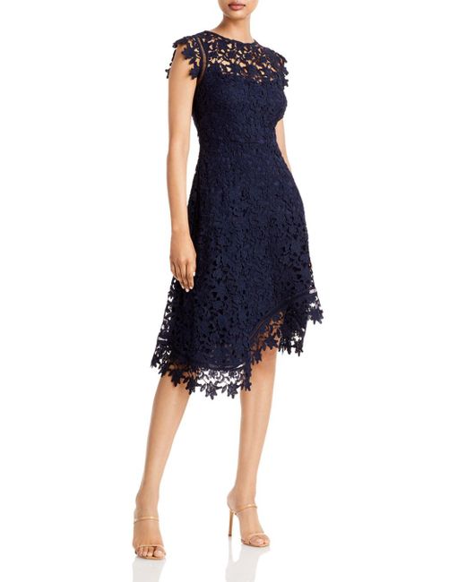 Lace Asymmetric Fit-\u0026-flare Dress 