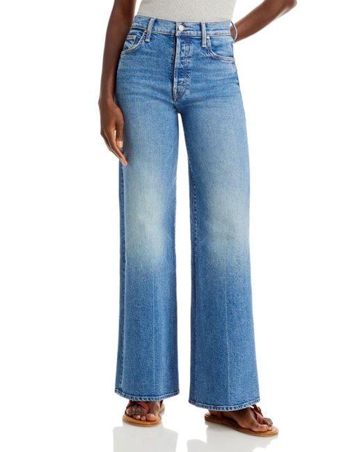 Mother Denim The Tomcat High Rise Wide Leg Roller Jeans In Other Mood ...