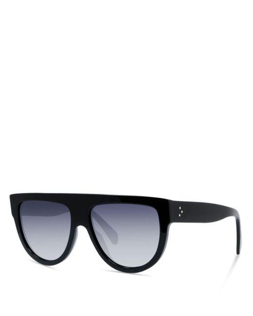 Celine Polarized Flat Top Aviator Sunglasses in Black | Lyst