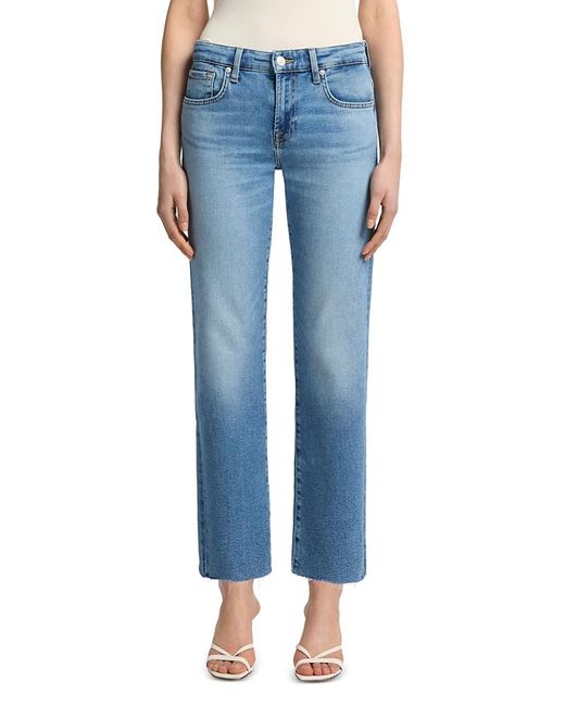 7 For All Mankind Blue Calie Straight Leg Ankle Jeans