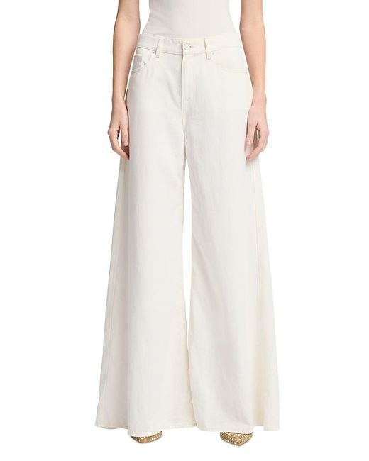 7 For All Mankind White Willow High Rise Wide Leg Jeans
