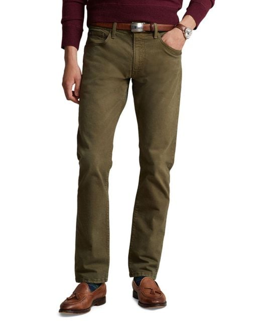 Polo Ralph Lauren Denim Slim Straight Fit Jeans in Green for Men Lyst