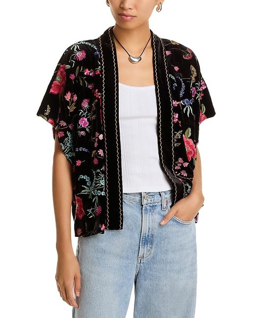 Johnny Was Black Relaxed Open Jacket
