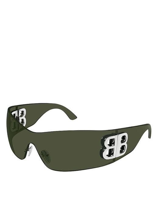 Balenciaga Women's Green Mask Sunglasses 99Mm
