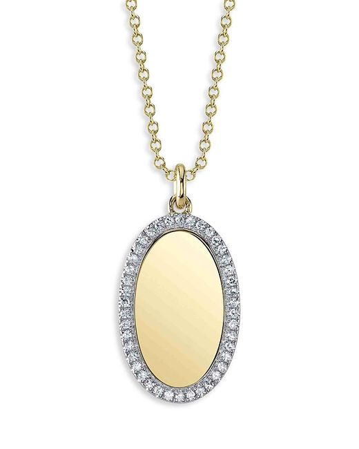 Moon & Meadow Metallic 14K Kate Diamond Oval Necklace, 18