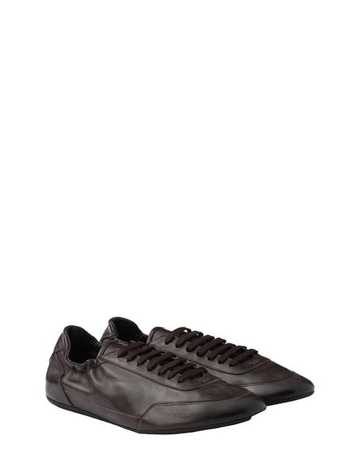 Prada Black Collapse Leather Sneakers for men