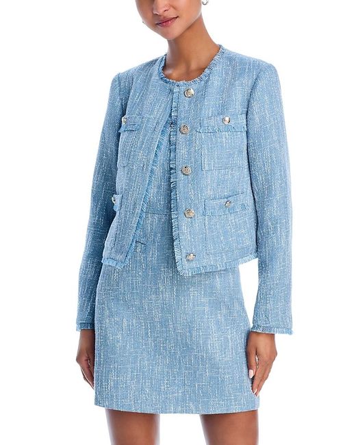 Aqua Blue Boucle Tweed Jacket
