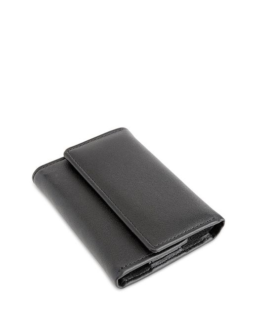 ROYCE New York Gray Leather Key Case Organizer
