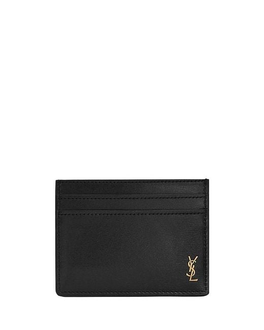 Saint Laurent Black Tiny Cassandre Credit Card Case