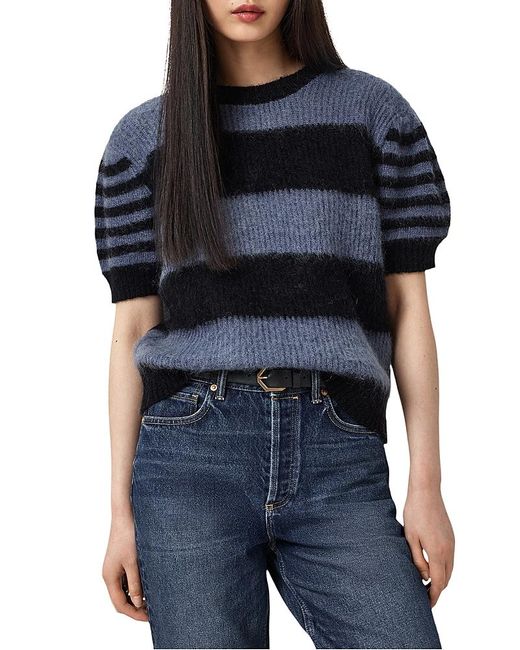 AllSaints Black Clem Crewneck Sweater