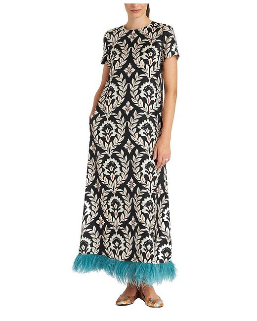 LaDoubleJ White Swing Dress With Feathers