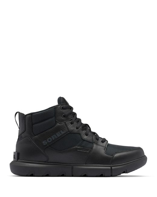 Sorel Fleece Explorer? Waterproof High Top Sneakers in Black for Men Lyst