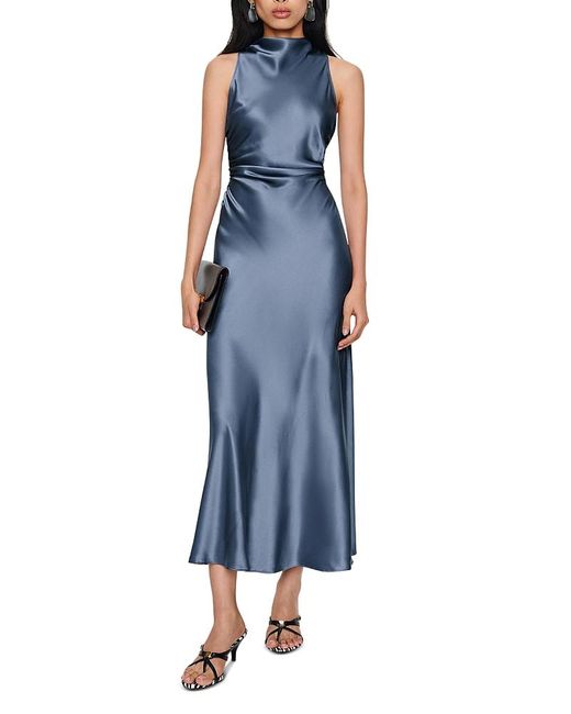 Reformation Women´s Blue Casette Silk Dress casual dresses