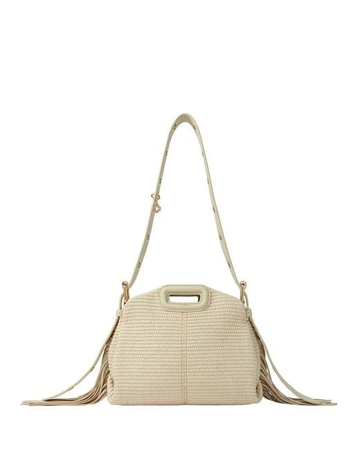 Maje Natural Miss M Mini Raffia Effect Bag