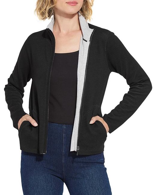 Lyssé Black Reversible Cashmere Zip Up Cardigan