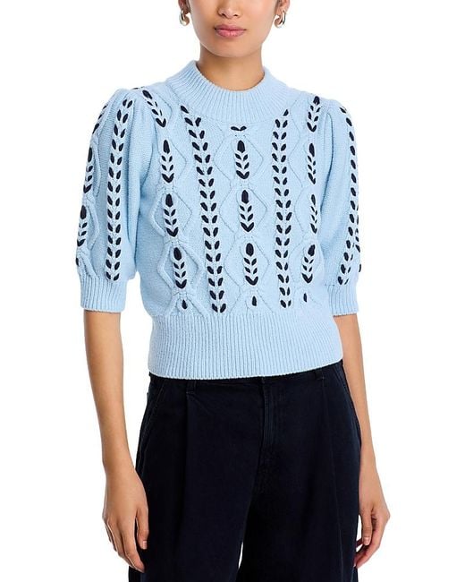 Rails Blue Addy Contrast Diamond Knit Sweater