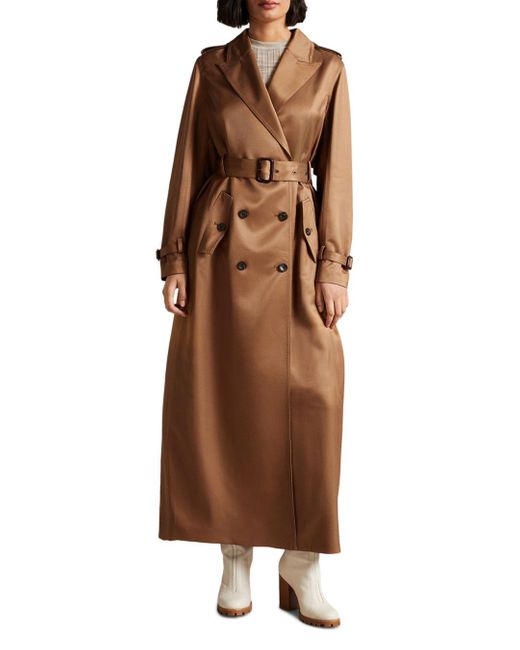 Ted Baker Synthetic Fabri Flood Length Fluid Drapey Trench Coat in ...