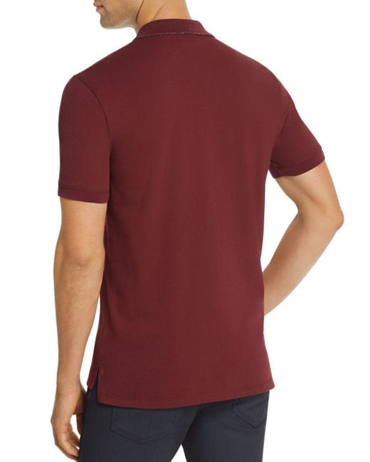 red slim fit polo shirt