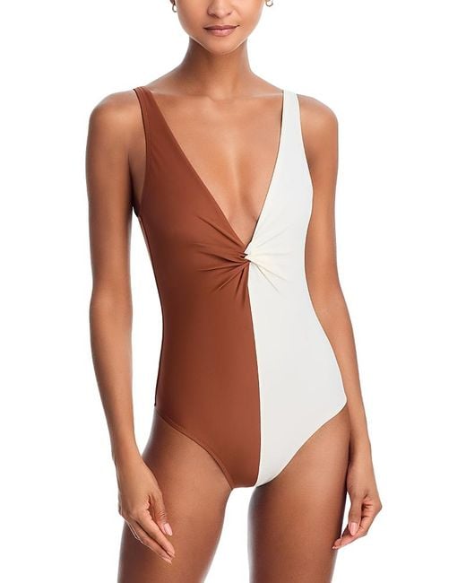 Solid & Striped White The Enza One Piece Swimsuit