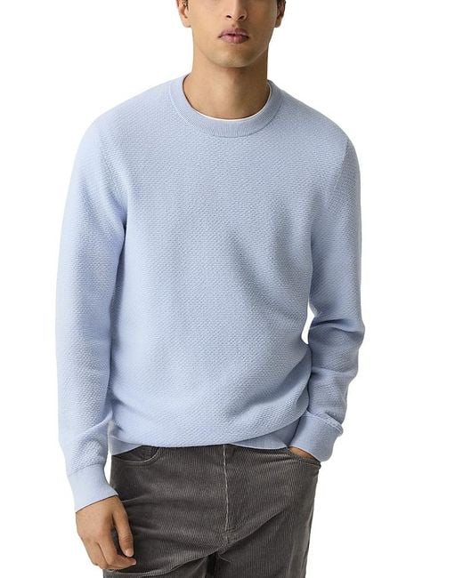 Theory Blue Maden Textured Crewneck Sweater for men
