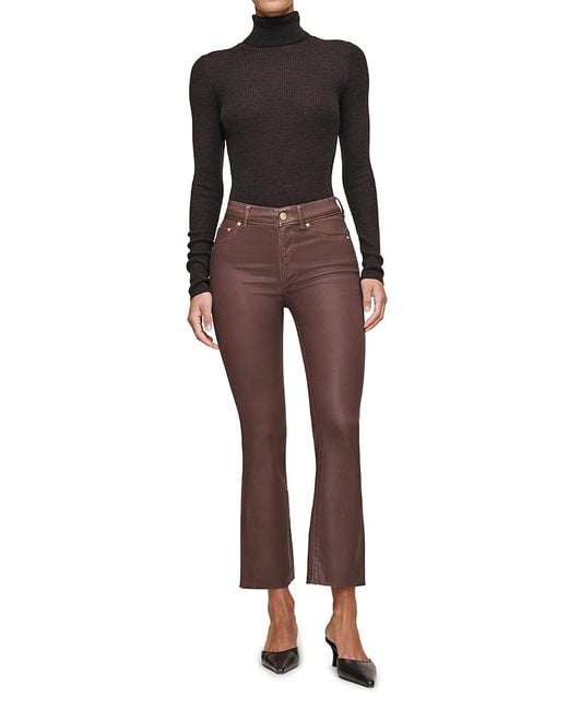 DL1961 Red Bridget Boot High Rise Instasculpt Coated Crop Jeans