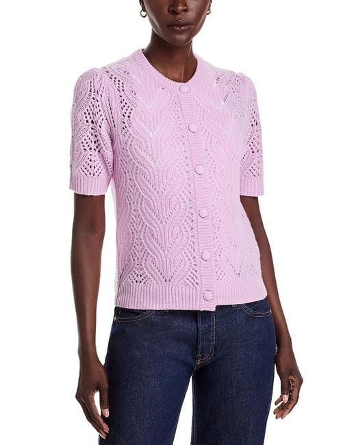 C by Bloomingdale's Cashmere Women's Purple Cashmere Crewneck