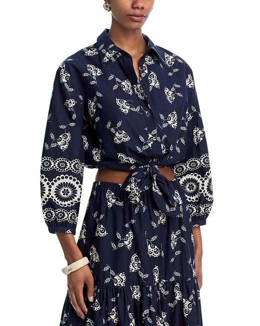 Cara Cara Blue Rumson Cropped Top