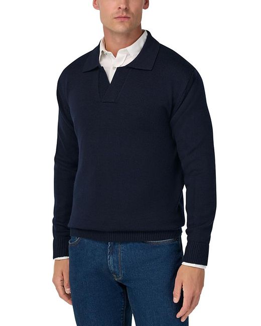 BOGGI Knitted Merino Wool Polo Shirt in Blue for Men Lyst UK