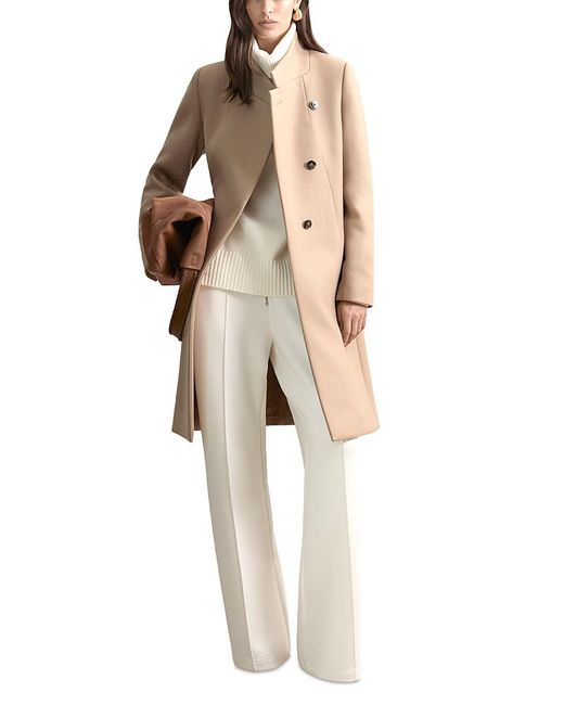 Reiss Natural Wool Blend Mid Length Coat