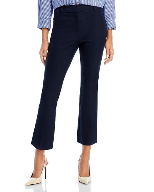 10 Crosby Derek Lam Blue Cropped Flare Hem Pants