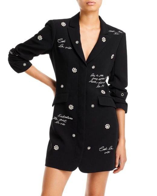 Cinq À Sept Pearl Ditsy Flower Mini Jacket Dress in Black Lyst