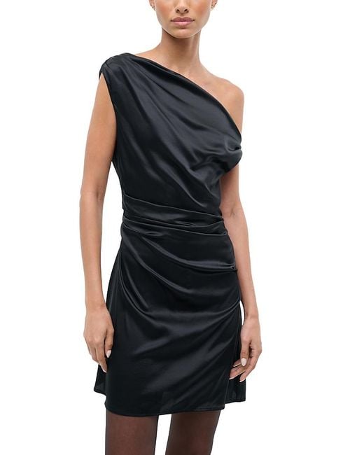 STAUD Women's Black Phare Silk Stretch Mini Dress -  www.toquedesaborminas.com.br